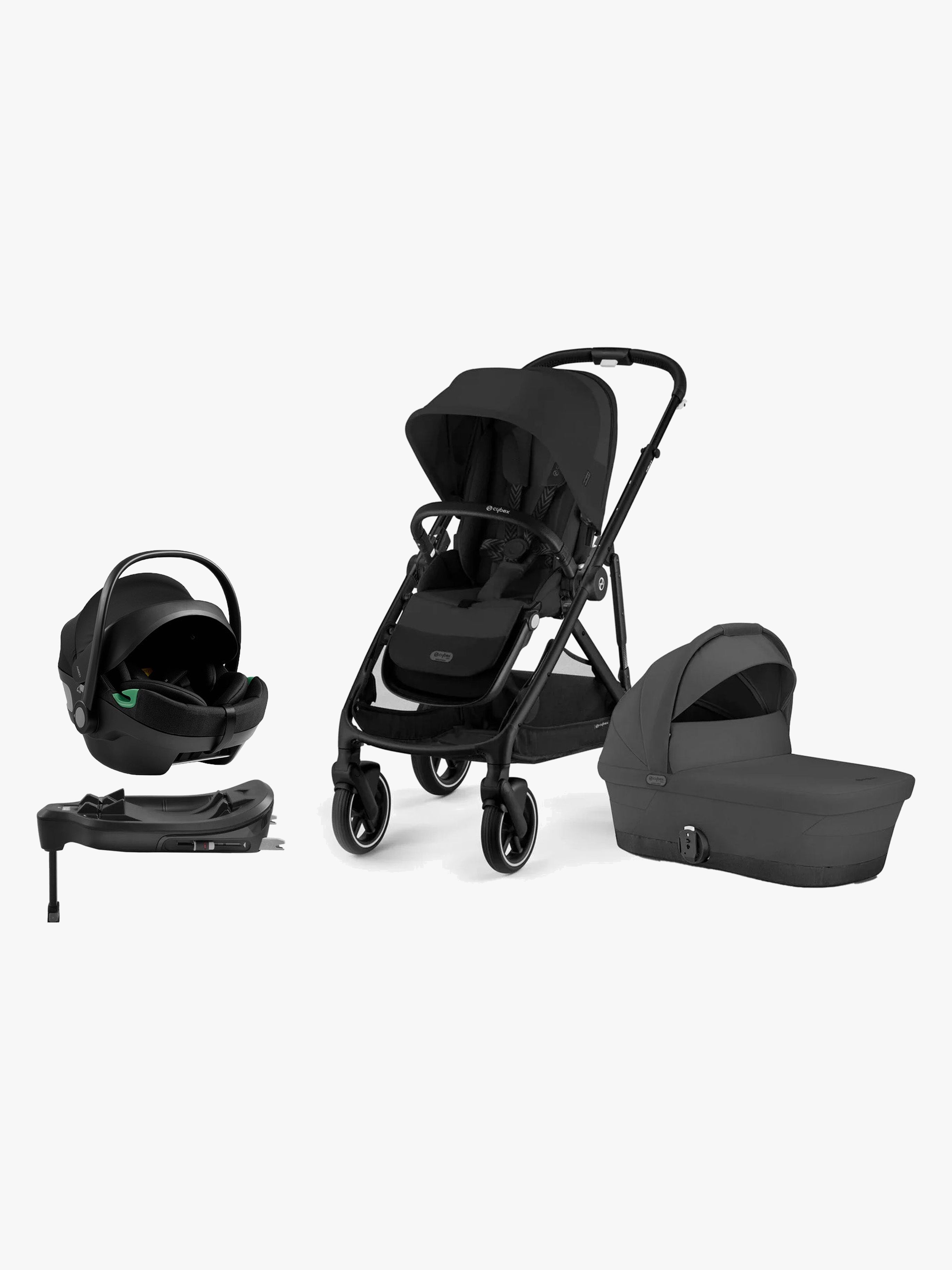Cybex GAZELLE S Kombiwagen inkl. Axkid GOKID Babyschale &  Basis, Moon Black