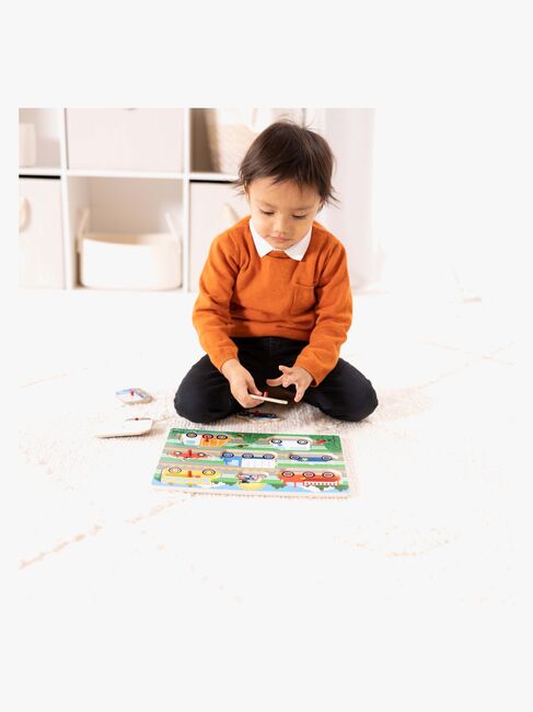 Melissa & Doug Knopfpuzzle aus Holz Fahrzeuge, 8 Teile
