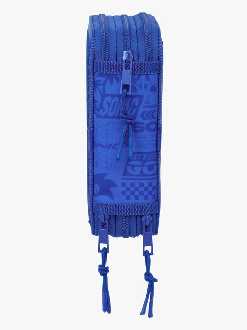 Sonic Gefülltes Dreifach-Federmäppchen 37 Teile, Blau