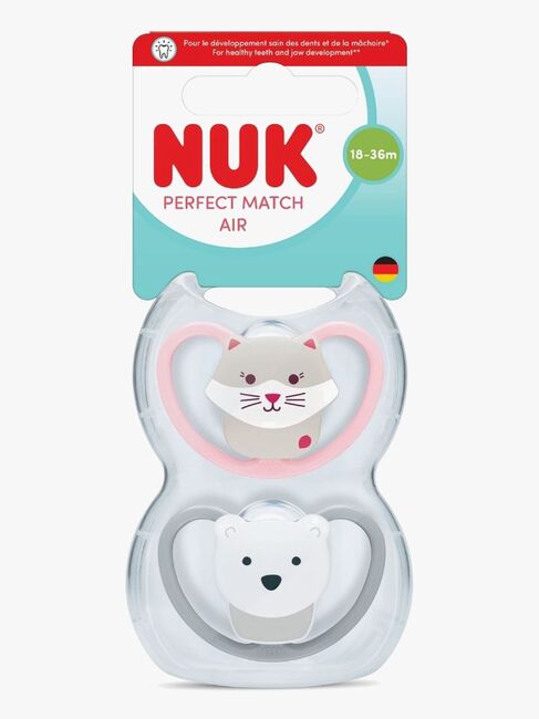 NUK Perfect Match Air Schnuller 2er-Pack Größe 3, Cat/Polarbear