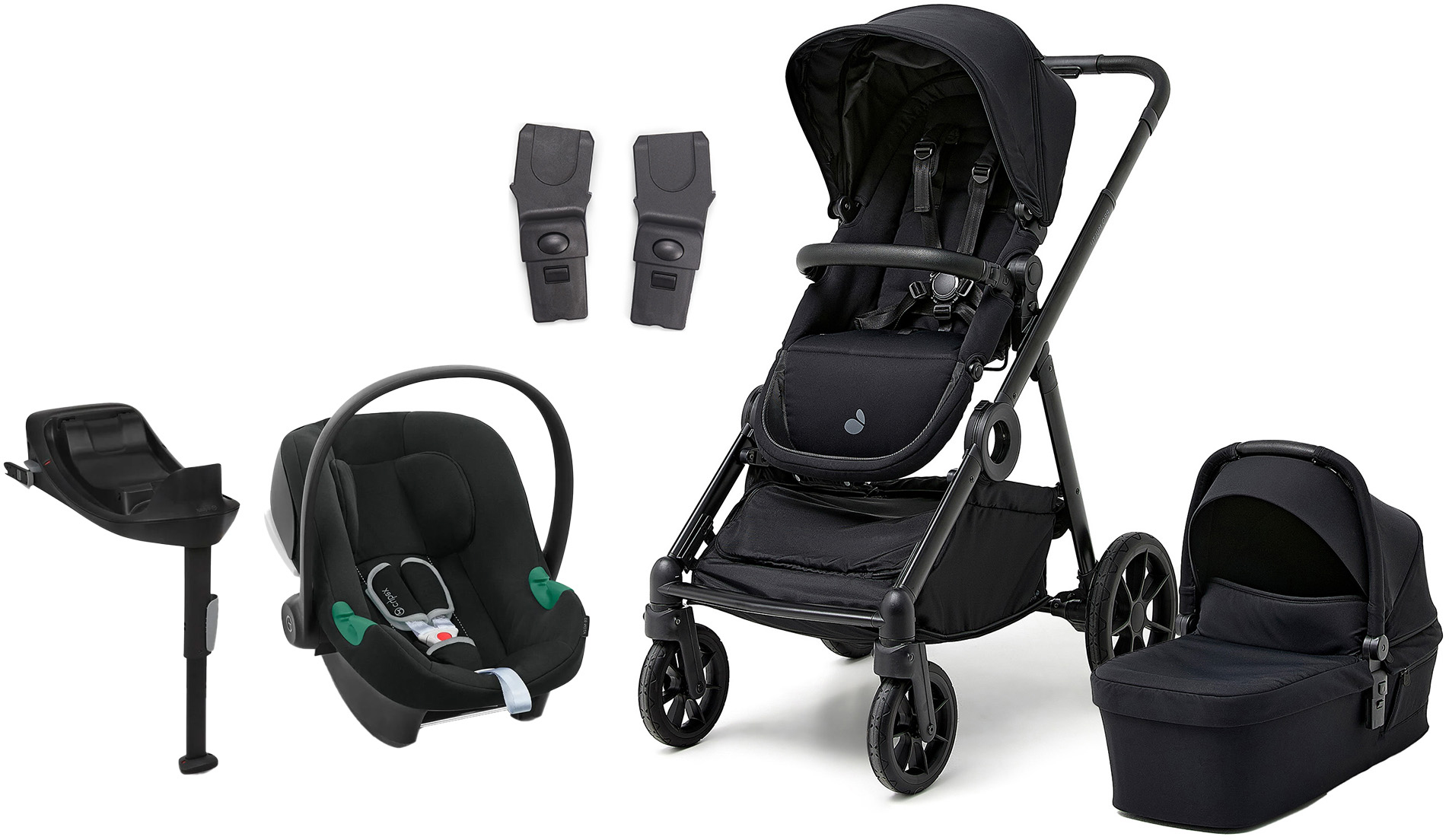 Beemoo Pro Multi 2 Kombikinderwagen inkl. Cybex Aton B2 i-Size Babyschale & Basis, Coffee Black