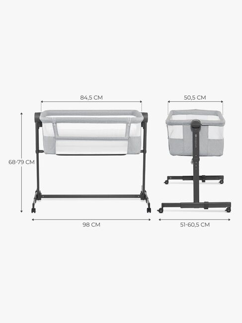 Kinderkraft Nestee Up 2 Beistellbett, Light Grey