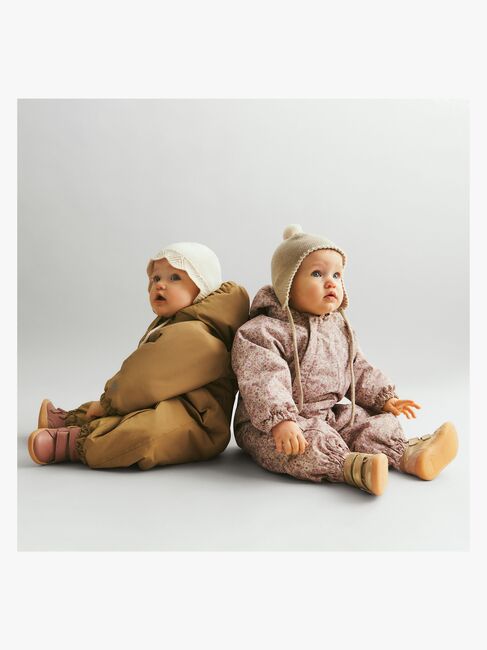 Wheat Adi Babyoverall, Rose Dust Flowers