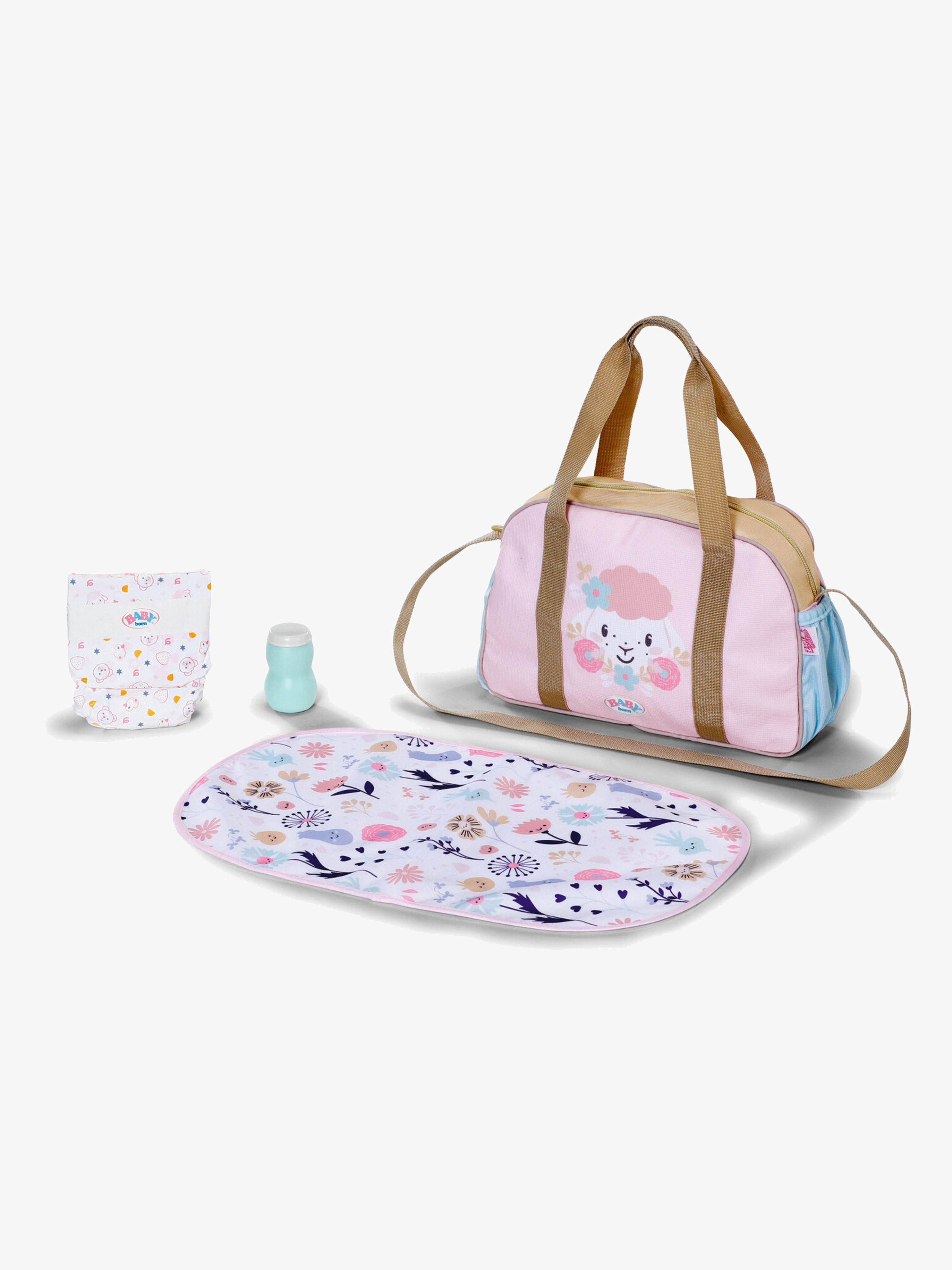 BABY born Wickeltasche für Puppe, Blumen