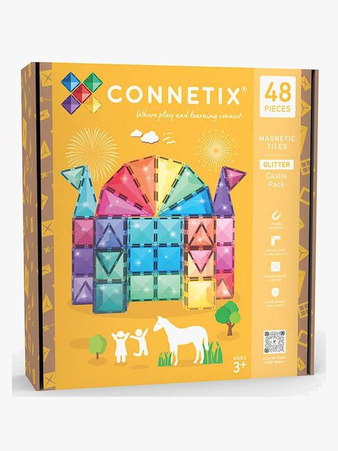 Connetix Magnetische Bauteile Glitzer Schloss 48 Teile