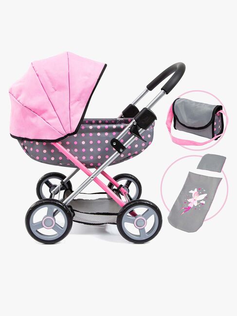 Bayer Design Puppenwagen Cosy, Grau/Rosa