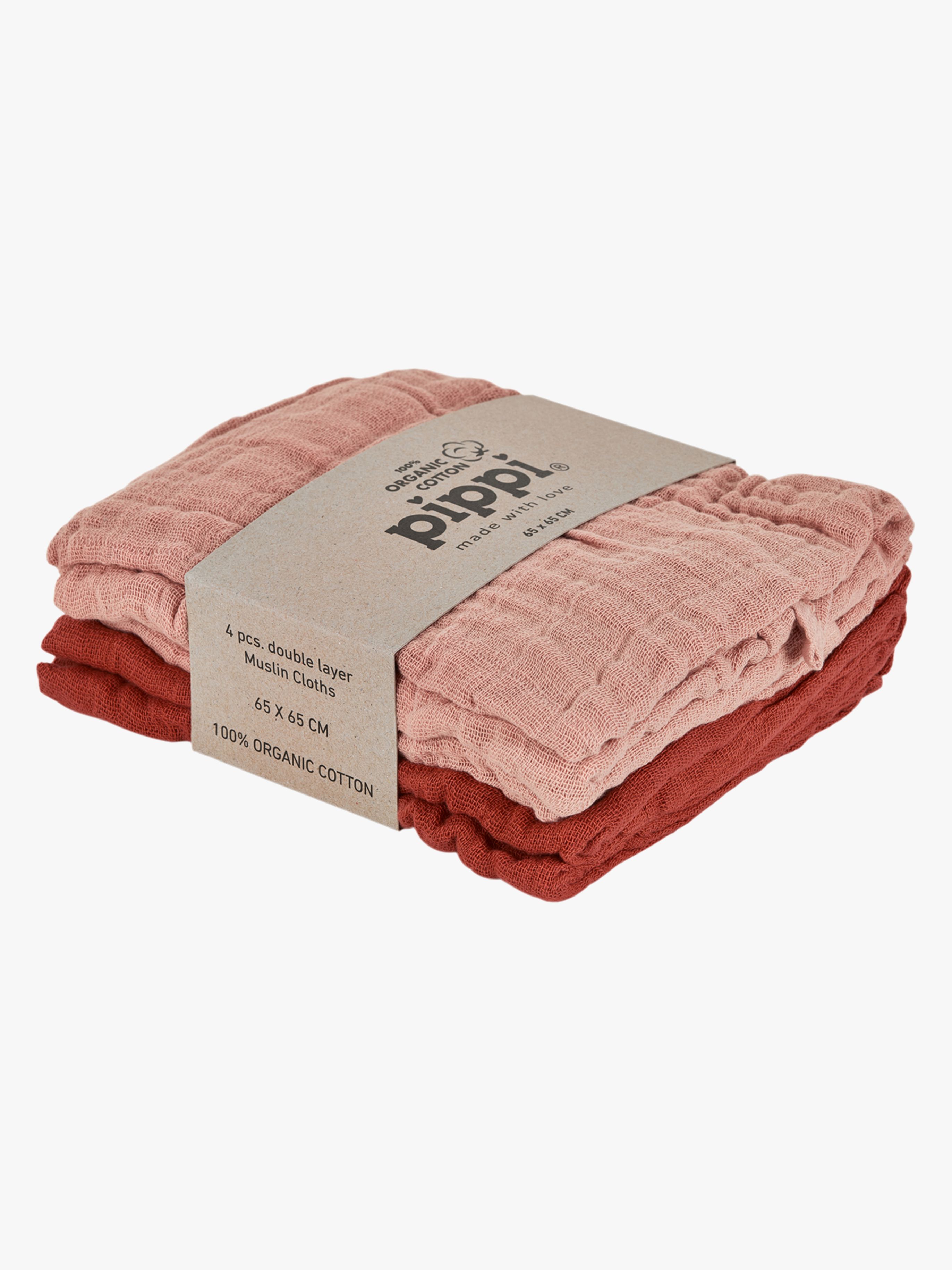 Pippi Musselintuch 4er-Pack, Misty Rose