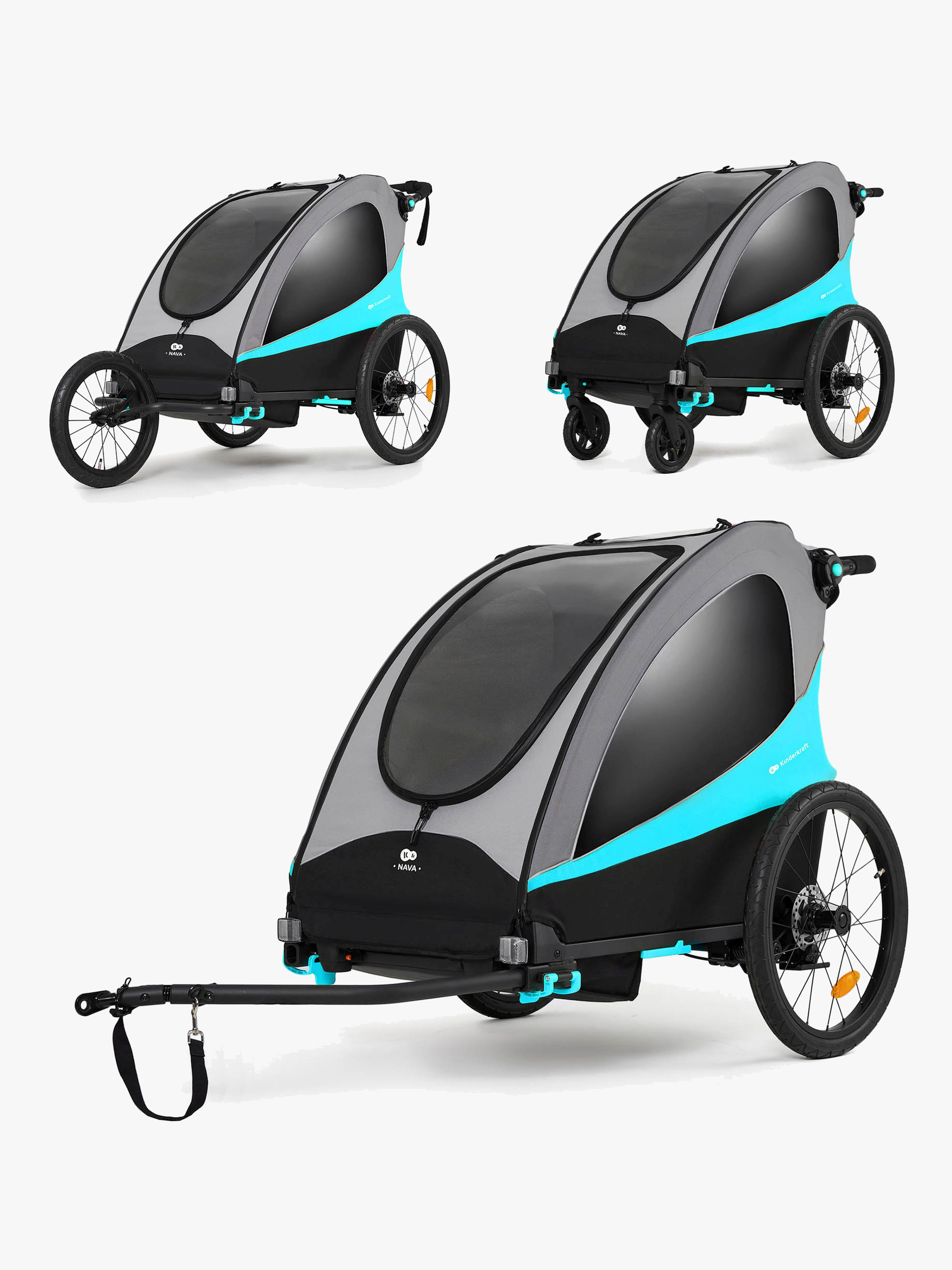 Kinderkraft Nava Fahrradanhänger, Hawaiian Blue