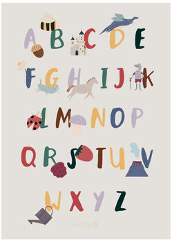 Sebra Poster Alphabet A-Z Pixie/Dragon Tale