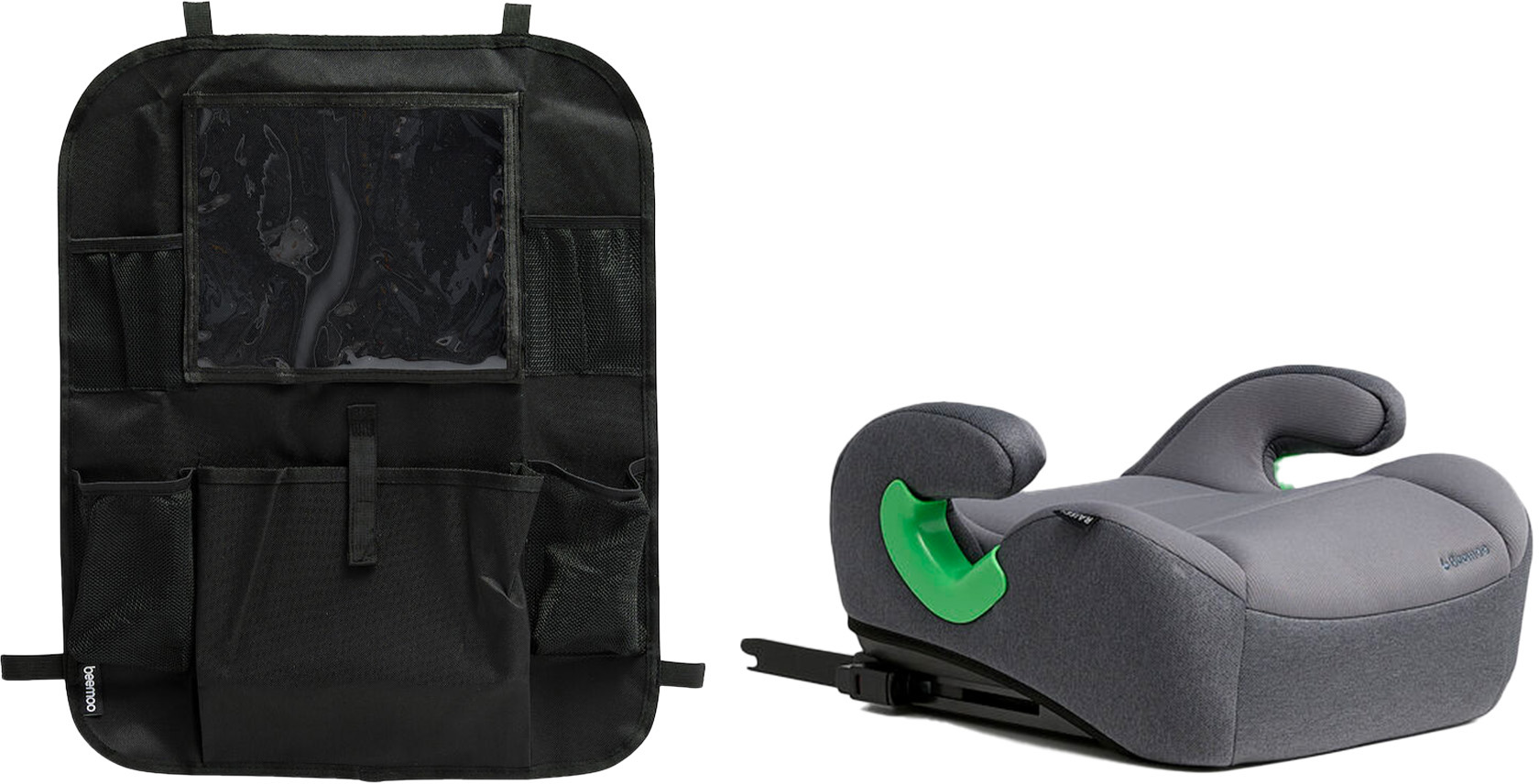 Raise 2 i-Size Sitzerhöhung ISOFIX inkl. Beemoo Smart Organizer, Mineral Grey