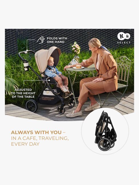 Kinderkraft YOXI 2-in-1-Kombikinderwagen, Sand Beige