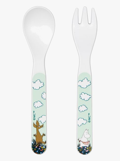 Mumin Wiese Löffel und Gabel, Grün