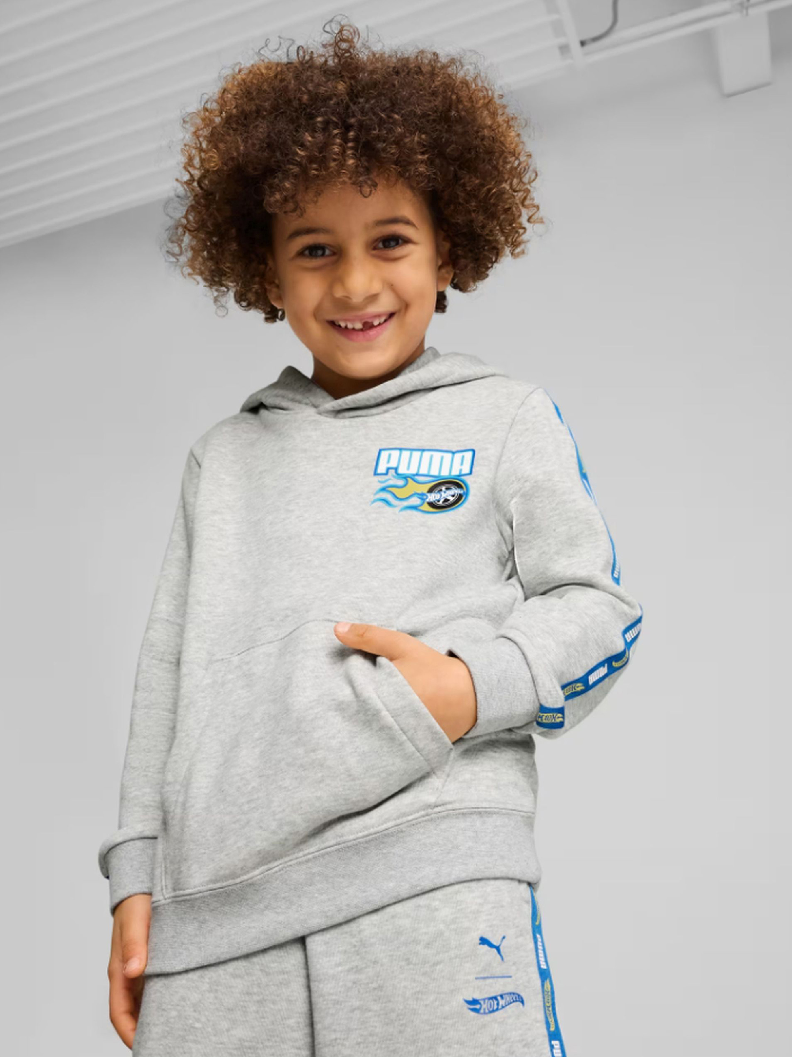 Puma Hot Wheels Kapuzenpullover, Grau, 104