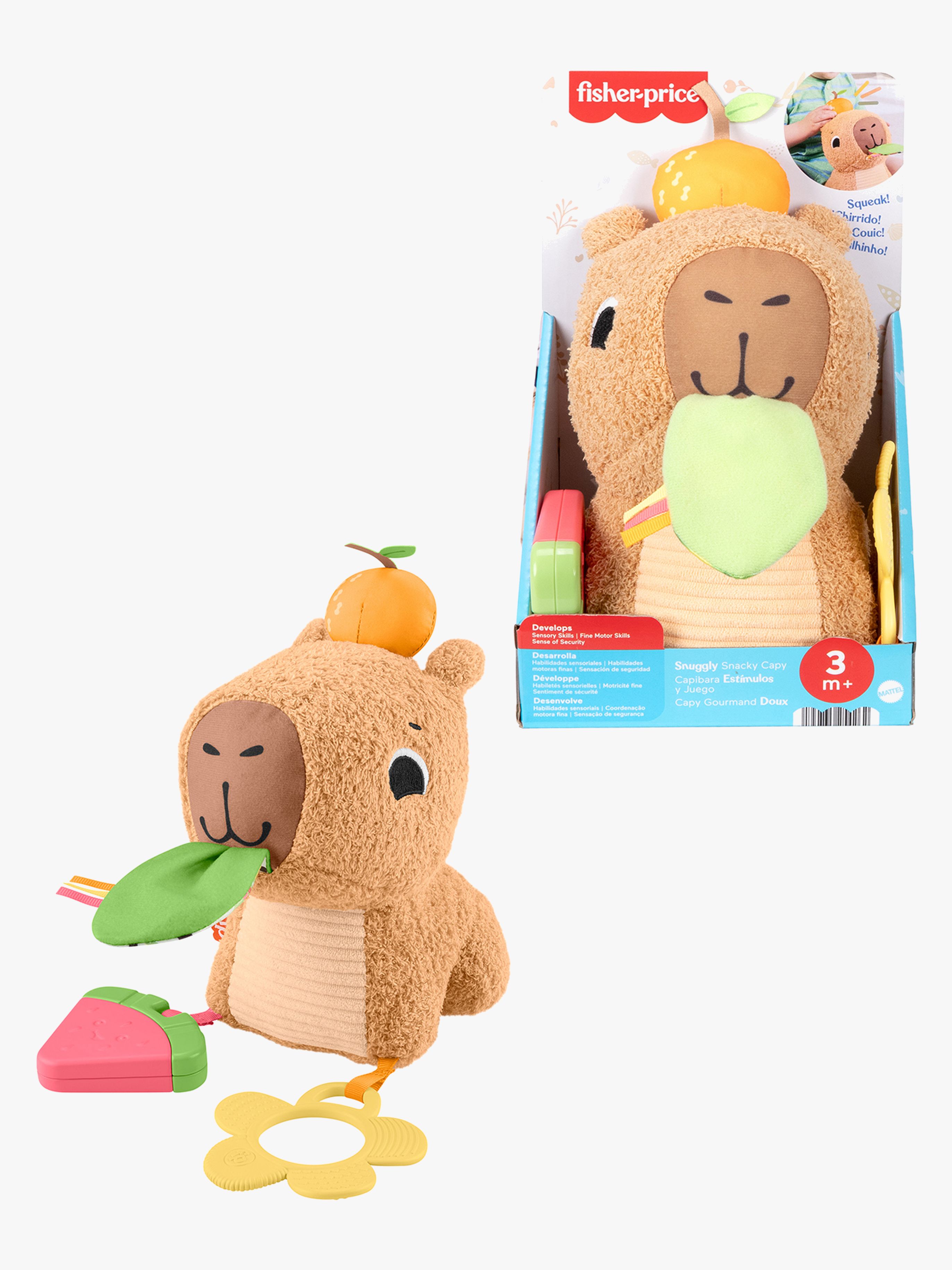 Fisher-Price Sensimals Snuggly Snacky Capy Aktivitätsspielzeug, Babyspielzeug