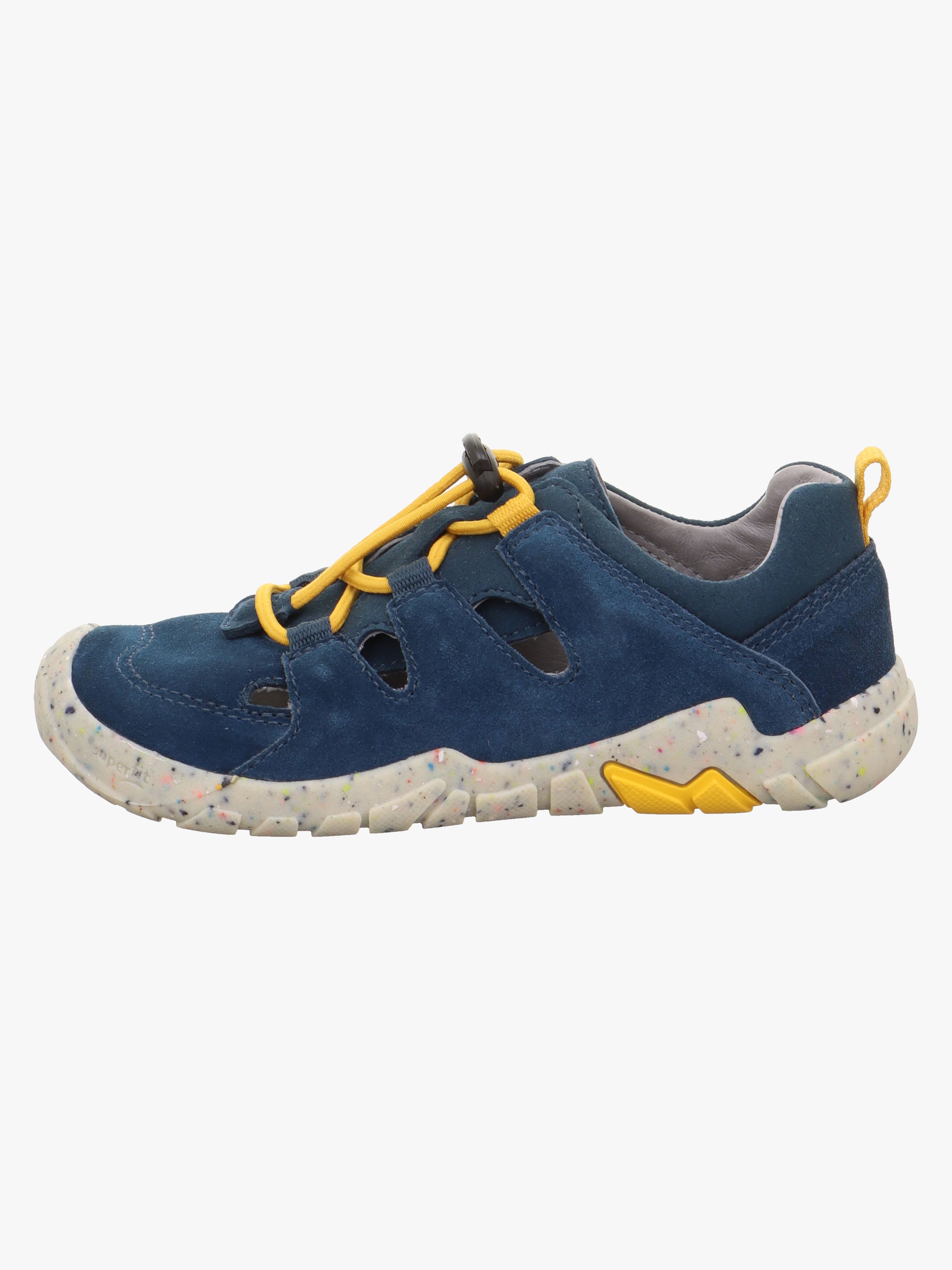 Superfit Trace Barefoot Kinder Sneaker, Blau/Gelb, 30, Kinderschuhe