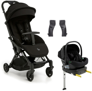 Beemoo Easy Fly Lux 4 Buggy inkl. Route i-Size Babyschale & Basis, Jet Black/Black Stone