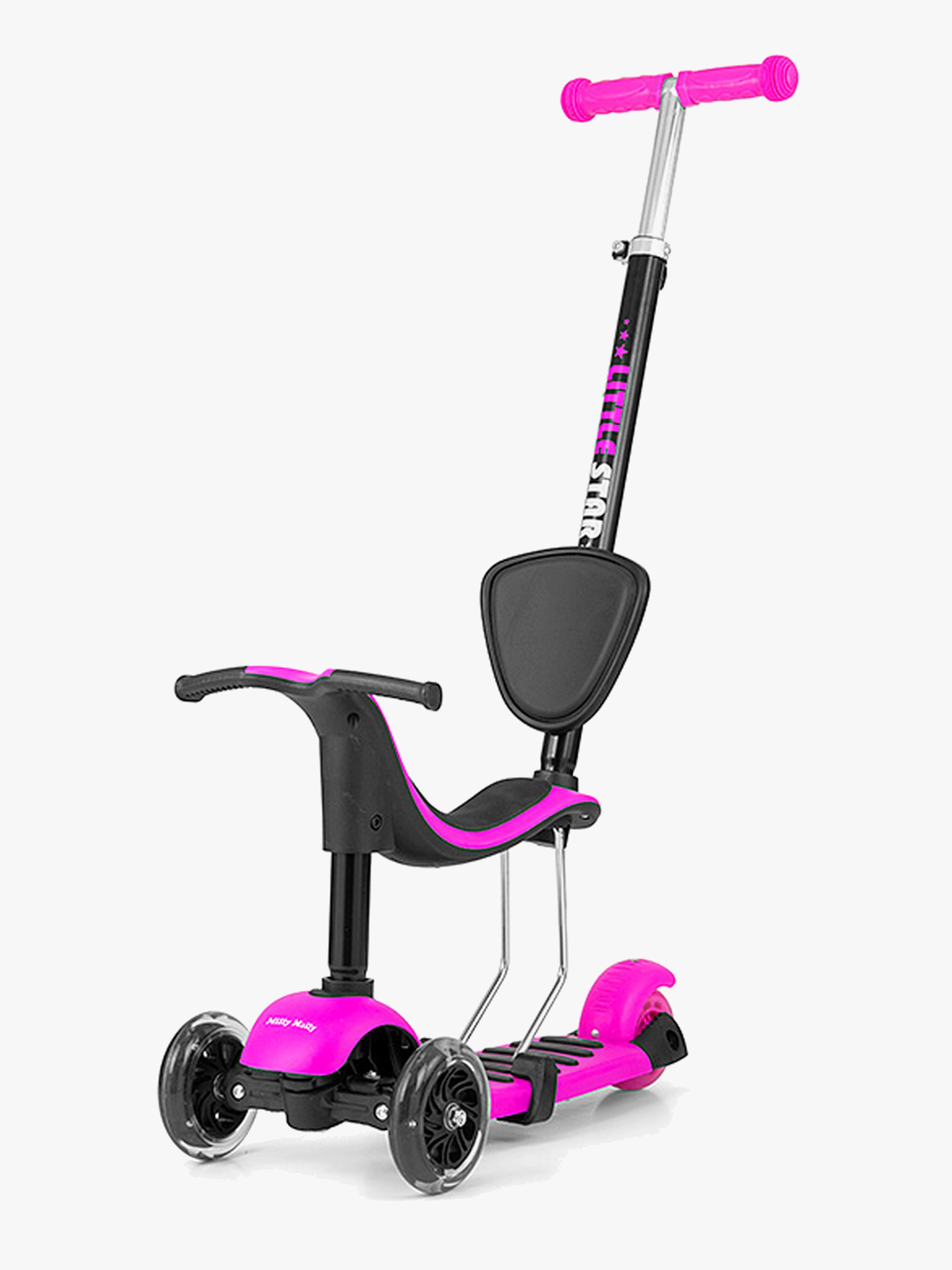 Milly Mally Little Star Rutschfahrzeug/Scooter 3-in-1, Rosa
