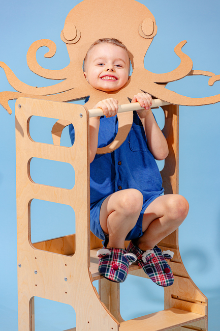 Duck Woodworks Verstellbarer Lernturm, Natur