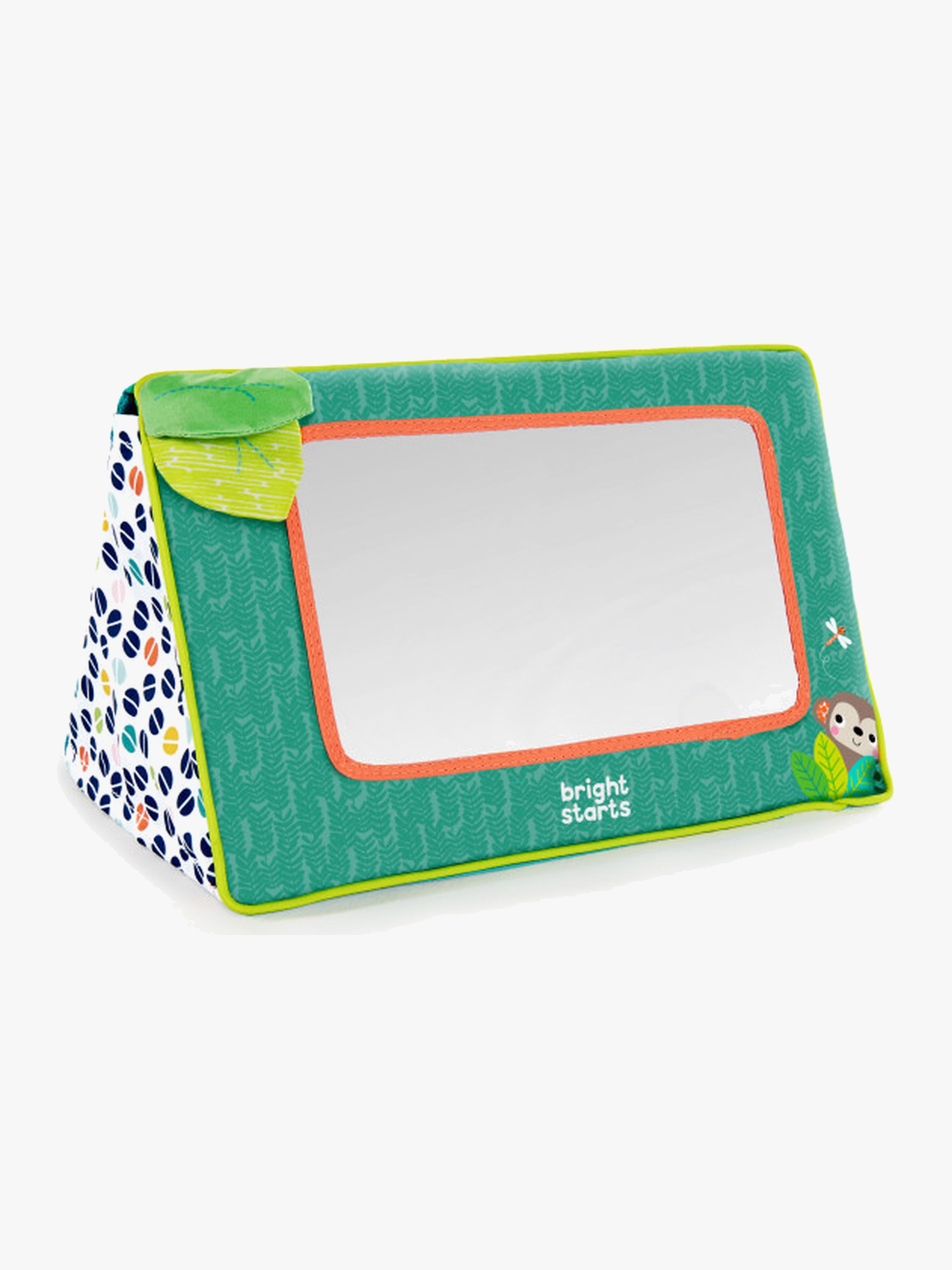 BrightStarts Safari Mirror Aktivitätsspielzeug, Grün/Gemustert, Babyspielzeug