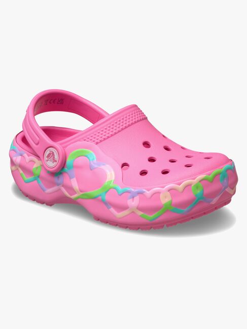 Crocs Classic Heart Lights Pantoffeln, Pink Lemonade