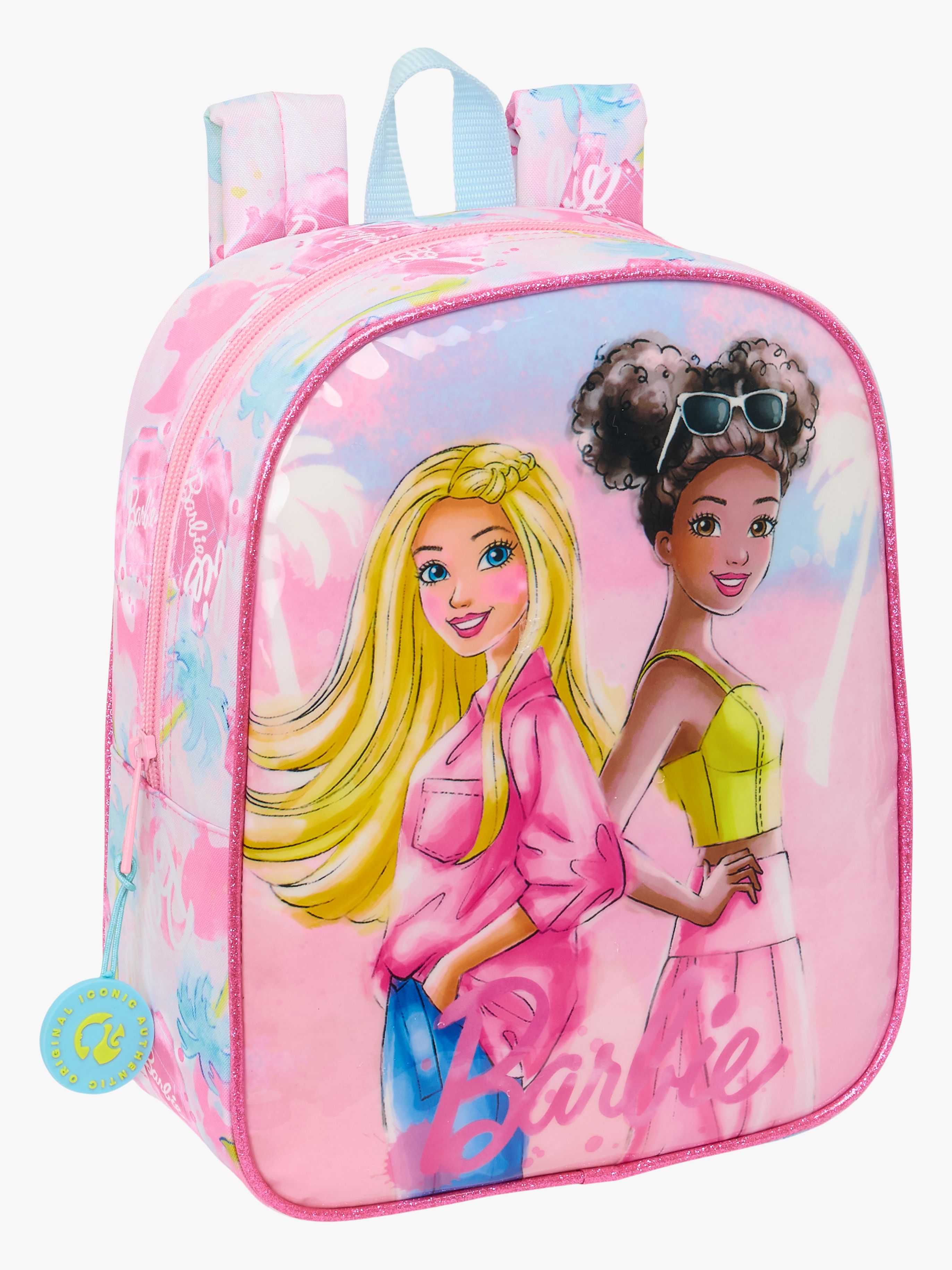 Barbie Mini Kinder Rucksack 6L Painterly, Rosa/Hellblau