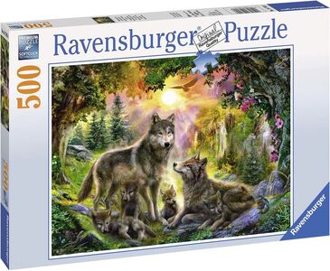 Ravensburger Puzzle Wolfsfamilie im Sonnenschein 500 Teile