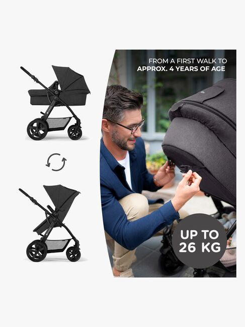 Kinderkraft MOOV CT 3-in-1 Mink Pro Kombikinderwagen, Black