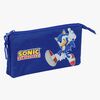 Sonic Dreifach-Federmäppchen, Blau