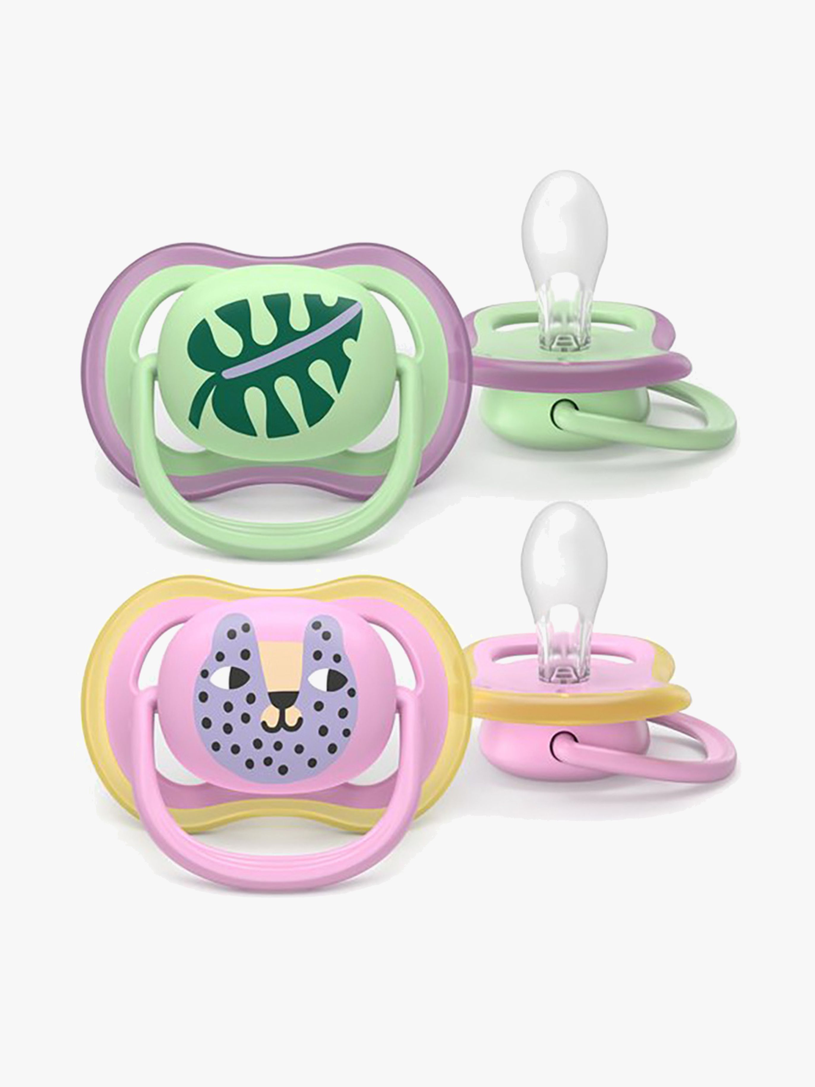 Philips Avent Ultra Air Schnuller 6–18m 2er-Pack, Rosa/Grün