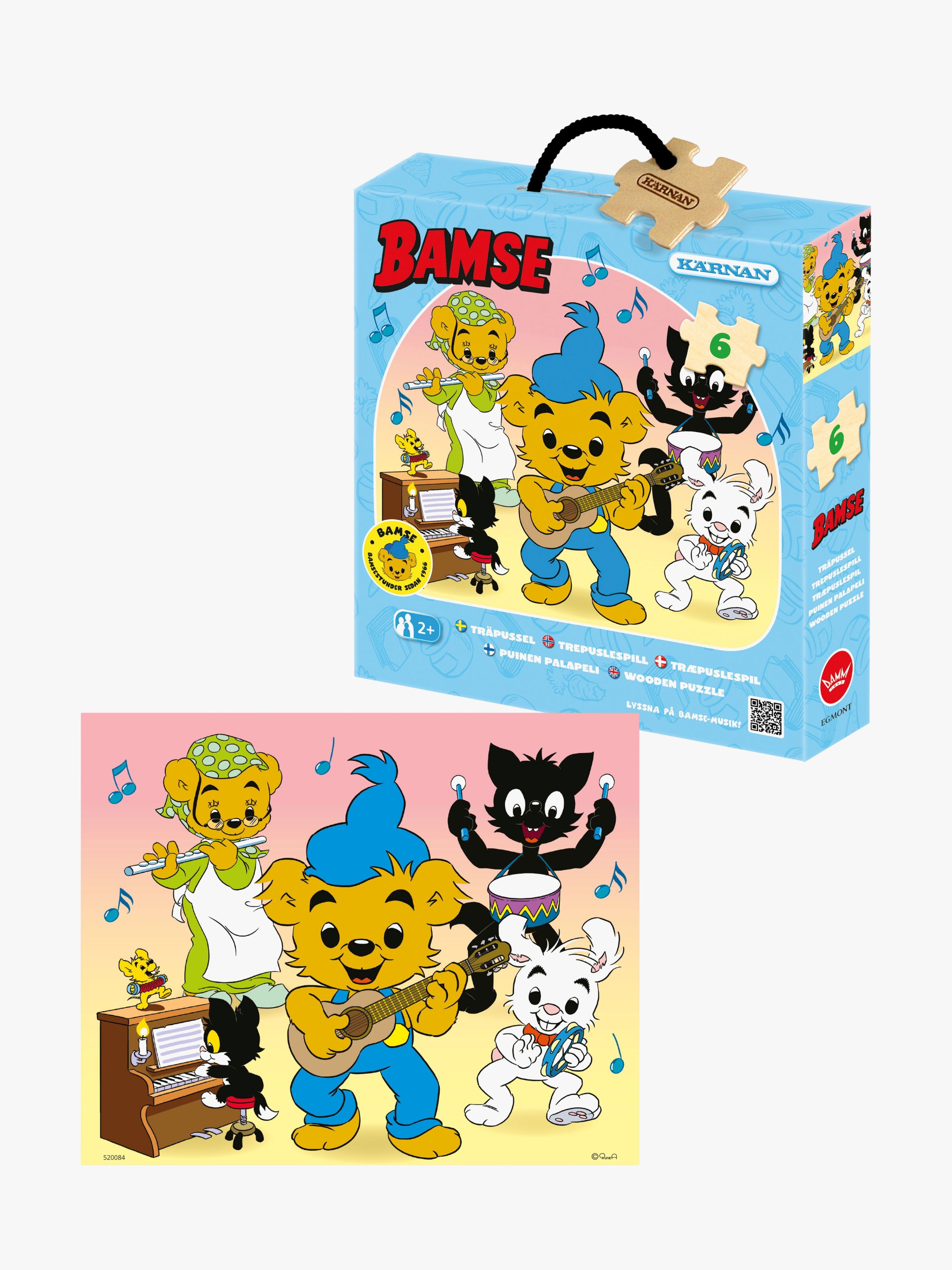Egmont Kärnan Bamse Musik Holzpuzzle 6 Teile