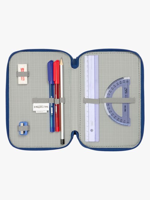 Drachenzähmen leicht gemacht  Gefüllt Dreifach-Federmäppchen 37 Teile, Blau