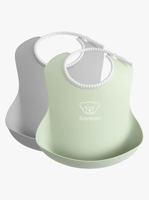 BabyBjörn Lätzchen 2er-Pack, Grau/Hellgrün