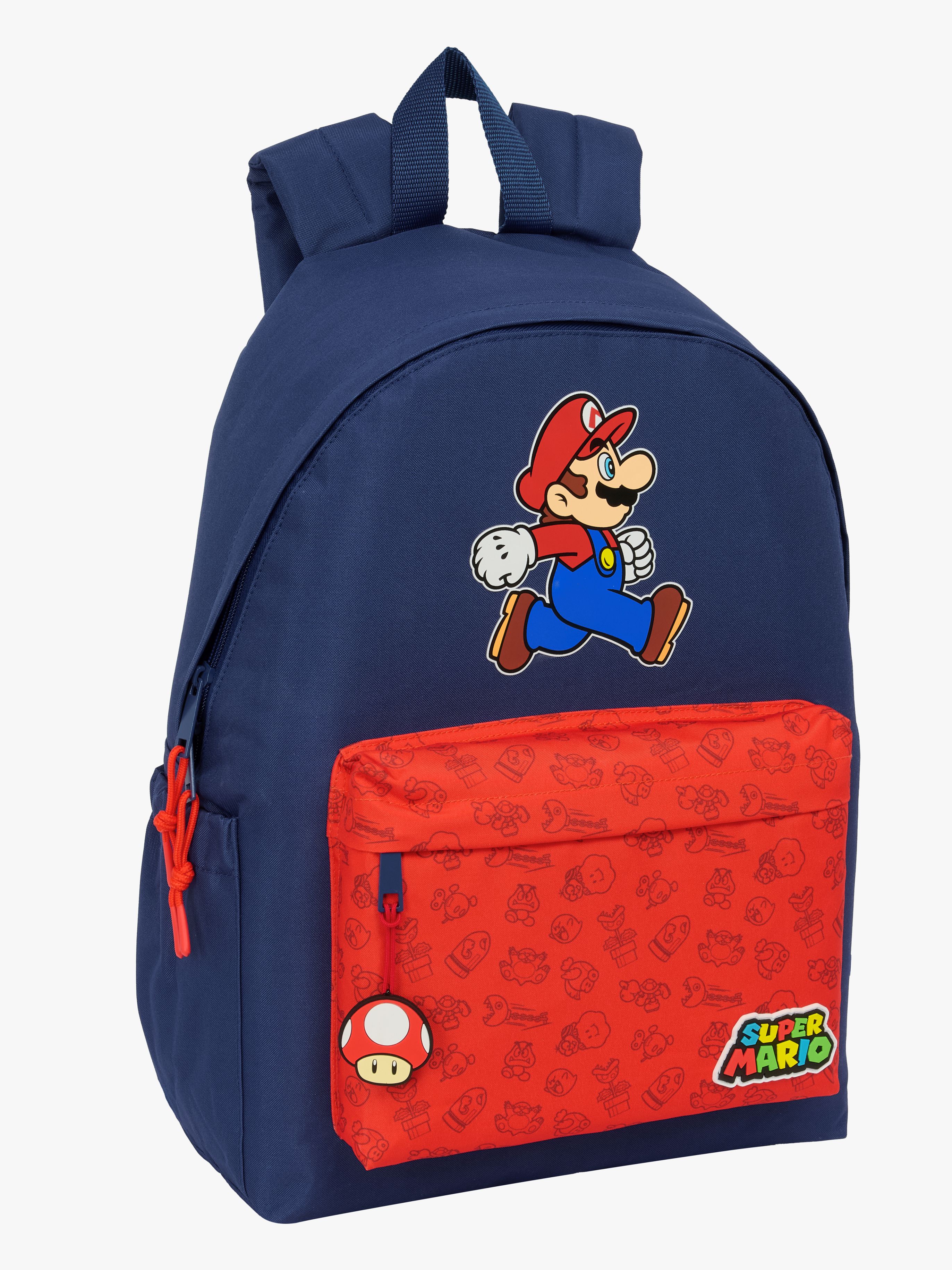 Super Mario Kinder Rucksack 17L, Trick Blau/Rot