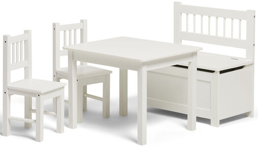 Alice & Fox Tisch und Stühle mit Bank, White