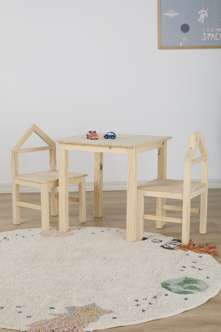 JLY SAGA House Tisch Und Stühle, Natur