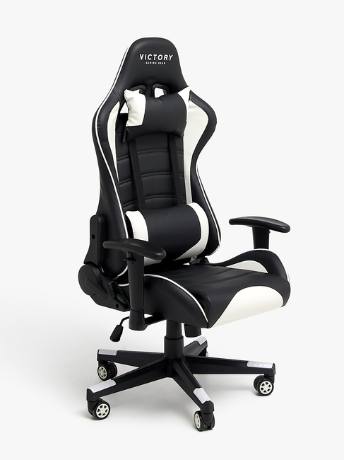 Victory Future Gaming-Stuhl inkl. Tisch, Schwarz/Weiß