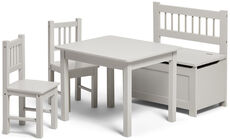 Alice & Fox Tisch und Stühle mit Bank, Grey