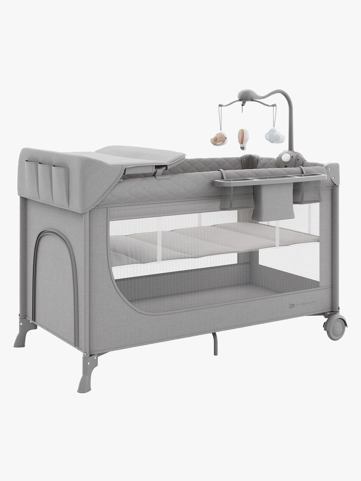 Kinderkraft LEODY UP Reisebett mit Zubehör, Grey
