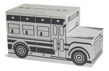 Alice & Fox Spielzeugkiste Schulbus, Schwarz/weiß