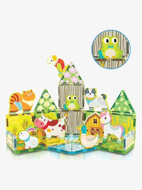 PicassoTiles Bausatz Bauernhof mit 8 Tiere 26 Teile