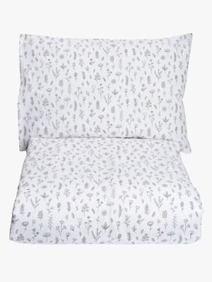 MiniDreams Bettwäsche Babybett Blumenwiese, Weiß