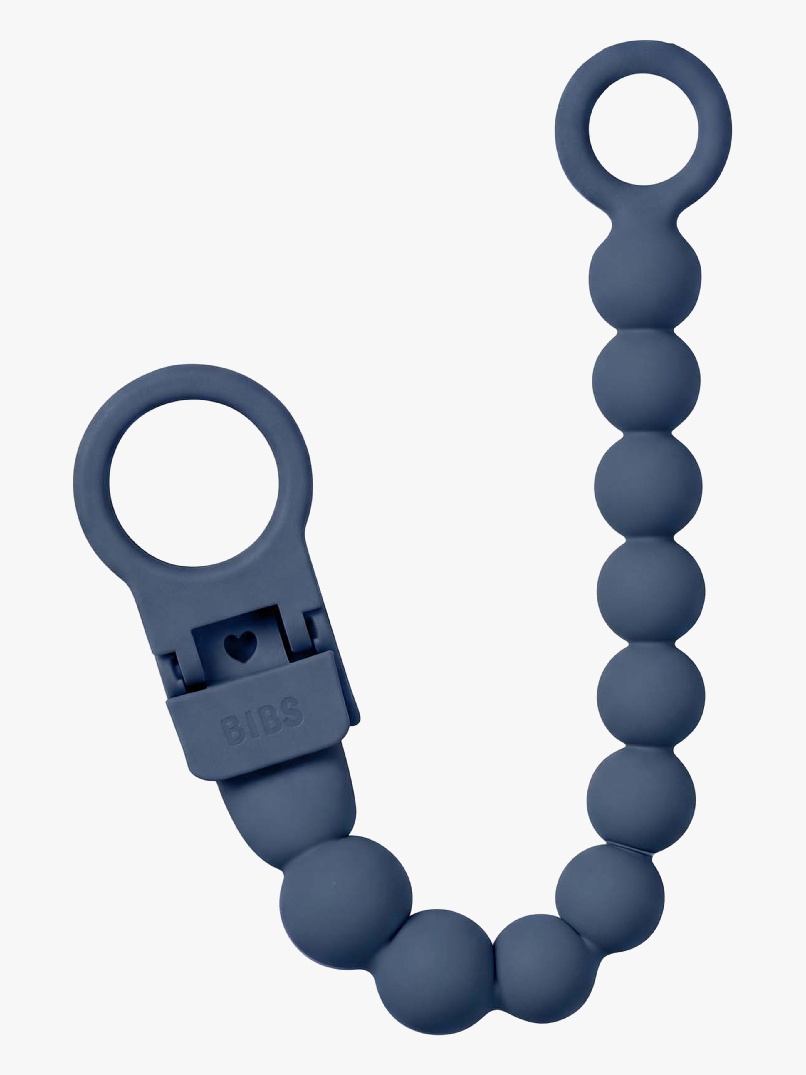 Beaded Schnullerkette, Steel Blue