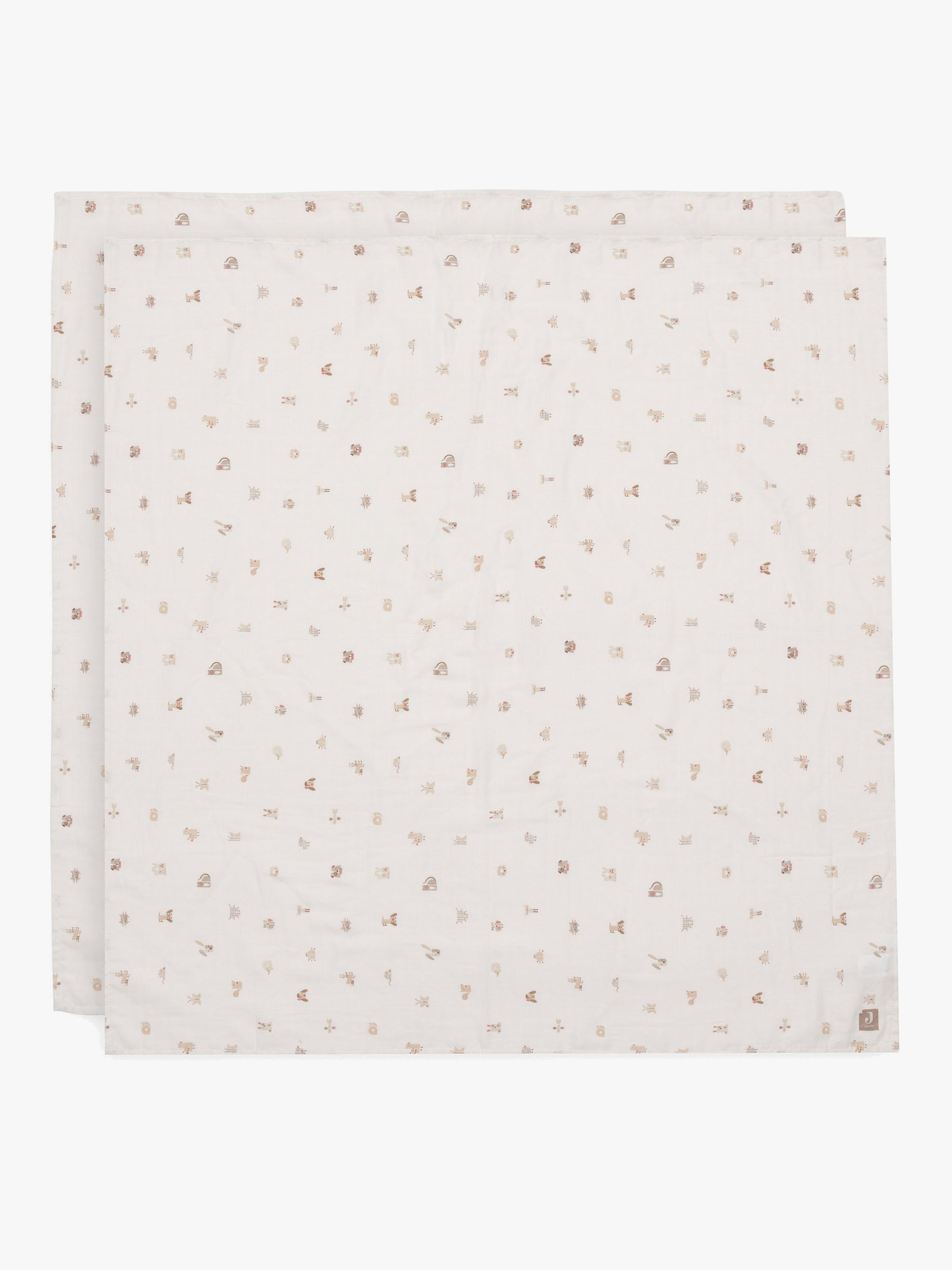 Musselintuch 115x115 cm 2er-Pack, Animal Friends