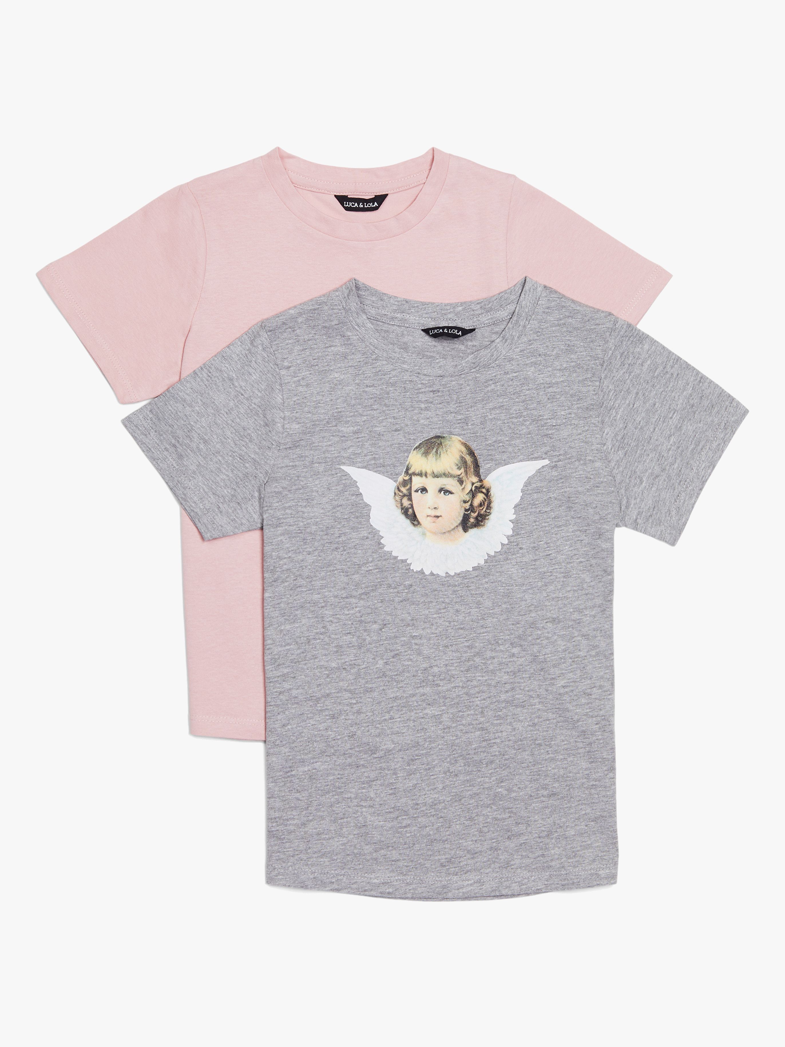 Luca &  Lola Angel Top 2er-Pack, Grey Melange 134–140