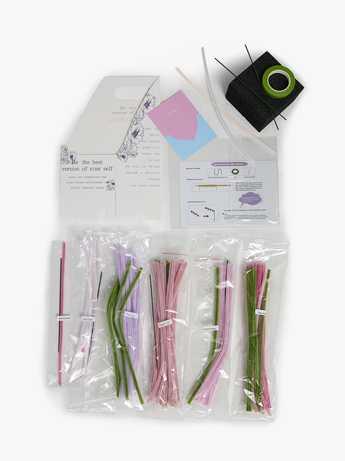 Fippla DIY-Set Blumenstrauß mit Pfeifenreinigern 18 Teile, Rosa