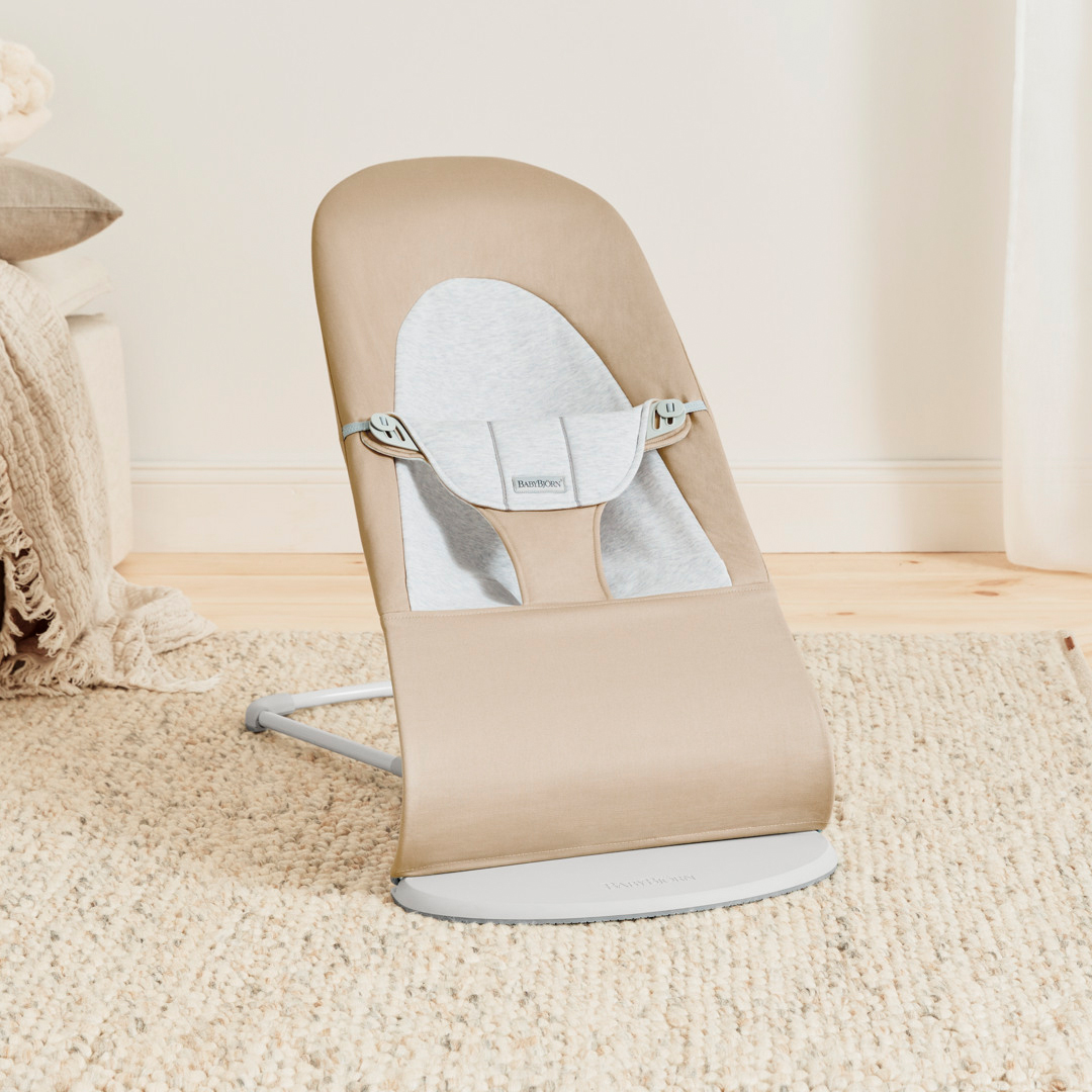 BabyBjörn Balance Soft Babywippe Gewebe, Jersey-Stoff, Beige/Grau