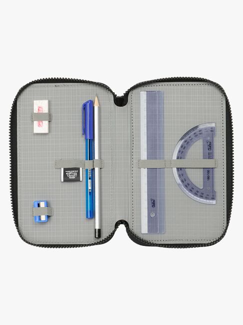 Ninja Turtles Dreifach-Federmäppchen, Grau/Schwarz