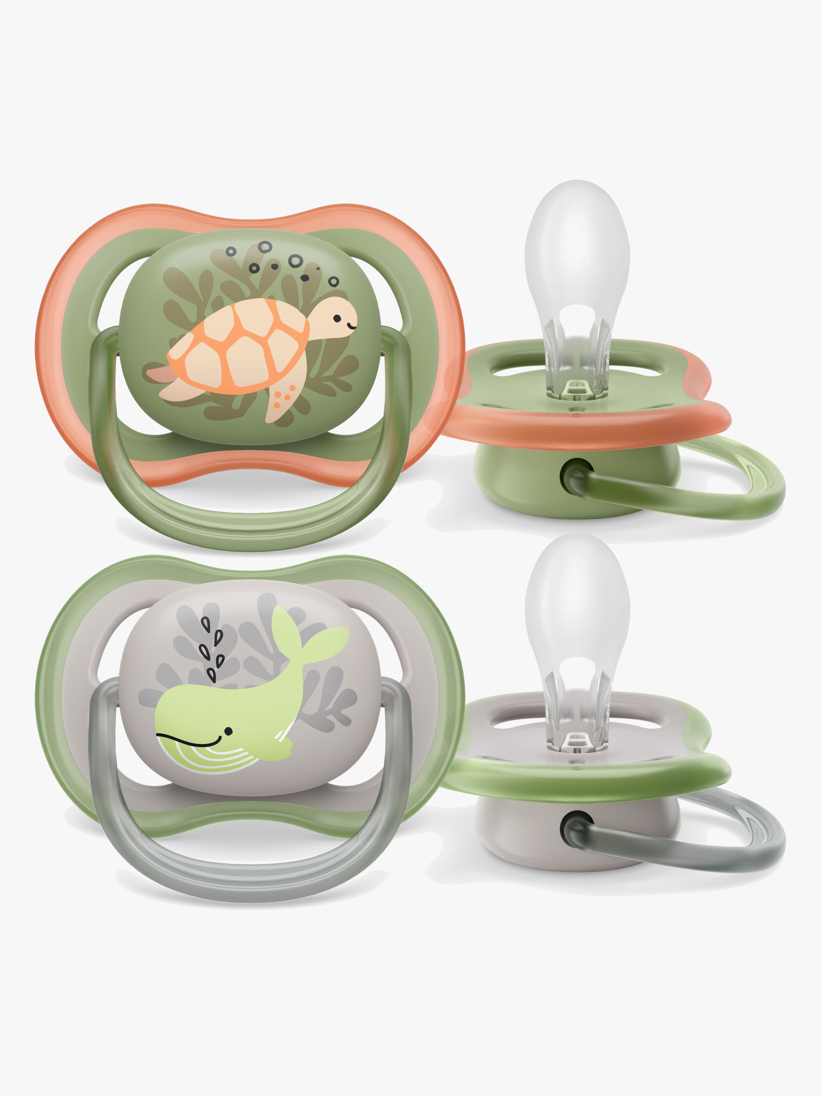 Philips Avent Ultra Air Deco Schnuller 2er-Pack 6-18m, Grün/Grau