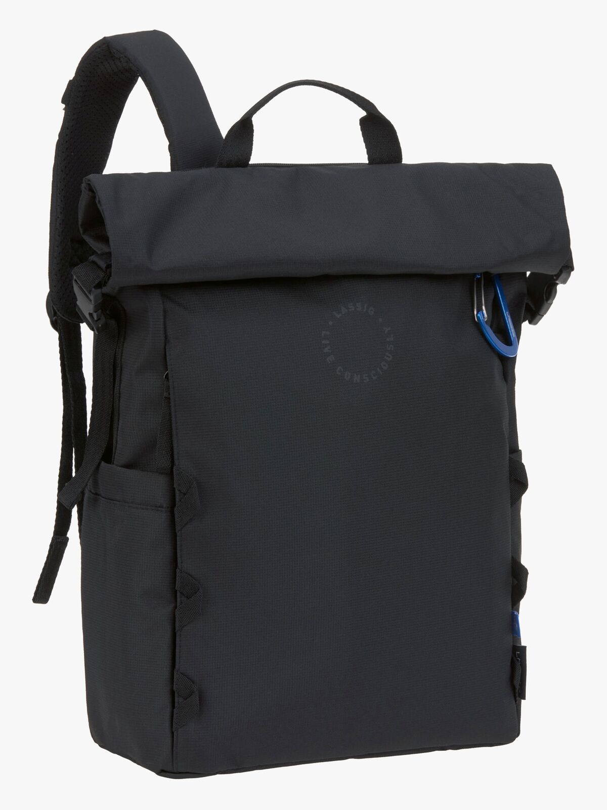 Lässig Outdoor Wickeltasche Rucksack mit Roll-Top-Öffnung, Black