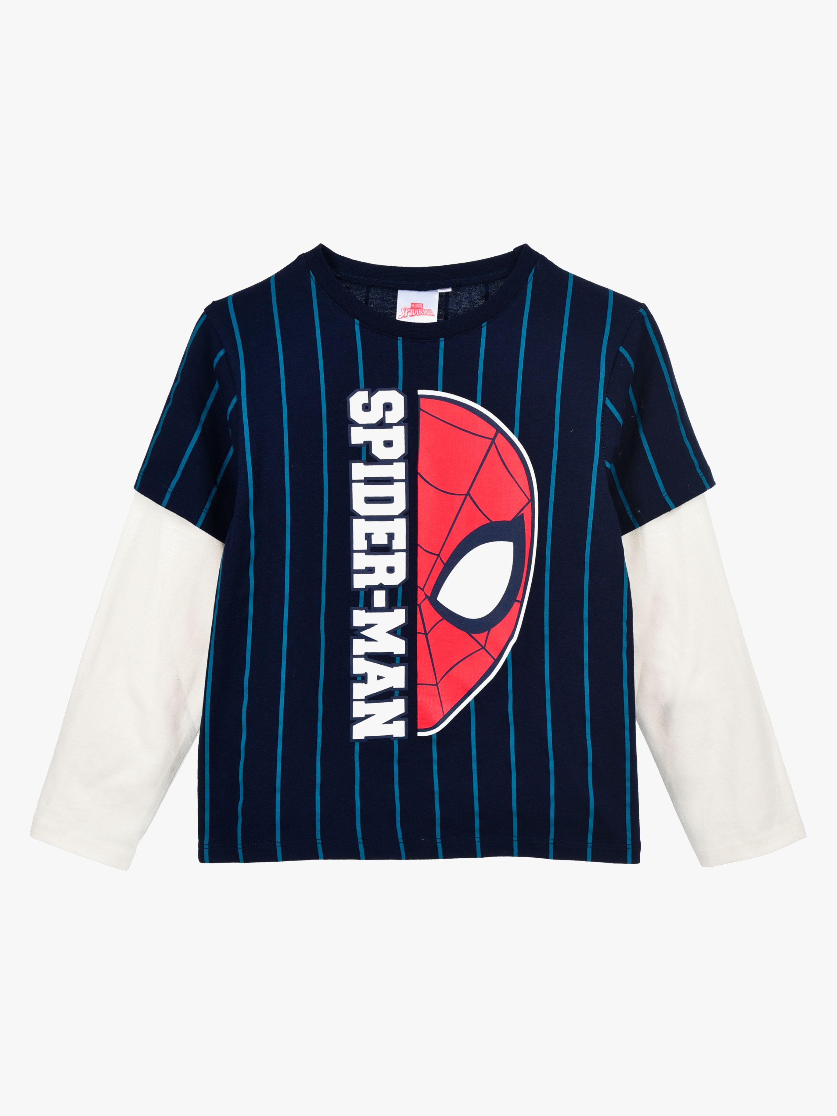 Marvel Spider-Man Langärmliges T-Shirt, Navy, 128-134